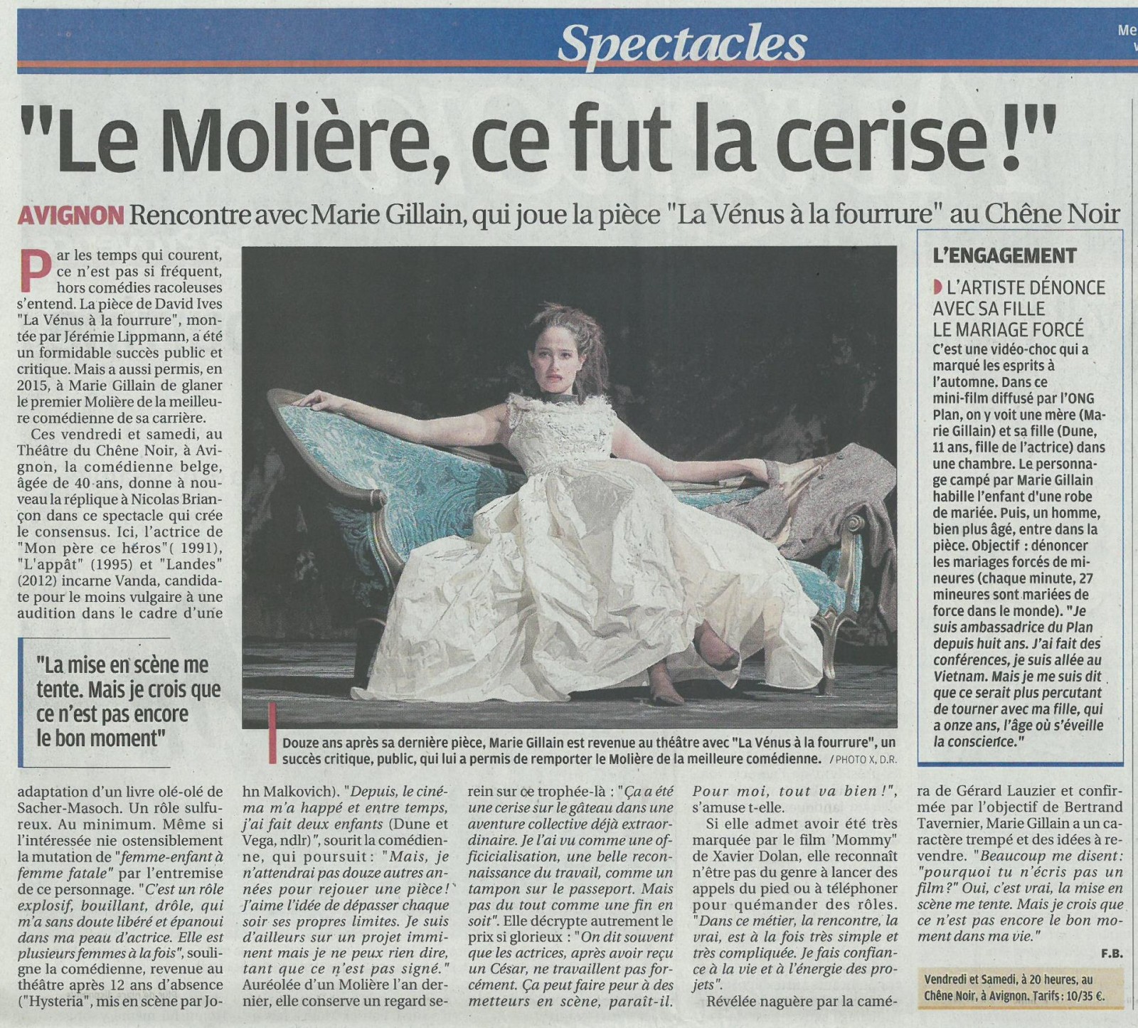 La Vénus à la fourrure Théâtre du Chêne Noir La Vénus à la fourrure Théâtre du Chêne Noir