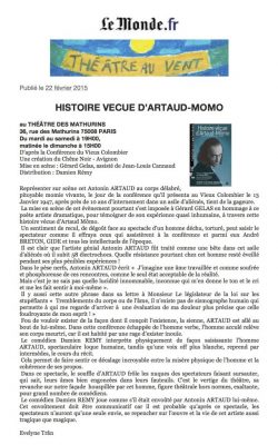 Le Monde Artaud Momo Critique Le Monde
