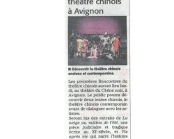 Midi libre Rencontre théâtre chinois chêne Noir Festival Off 2016